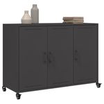 Casa si Gradina - Mobilier - Comode si corpuri - Comode - Dulap, negru, 100,5x39x72 cm, otel laminat la rece - Infinity.ro