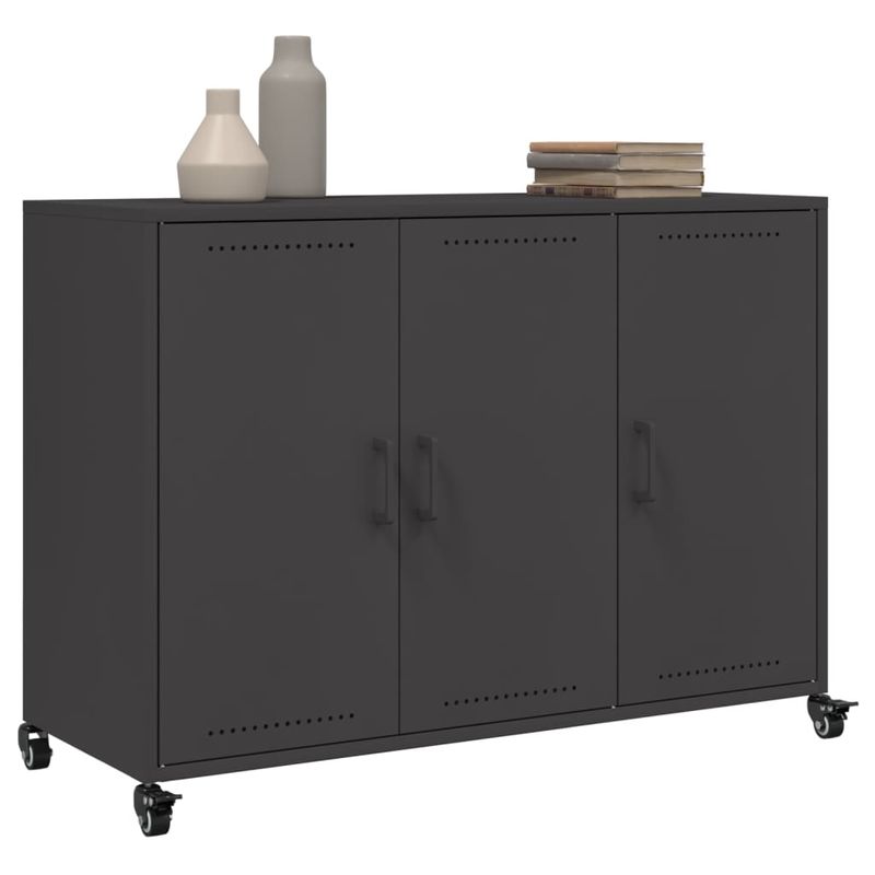 Casa si Gradina - Mobilier - Comode si corpuri - Comode - Dulap, negru, 100,5x39x72 cm, otel laminat la rece - Infinity.ro