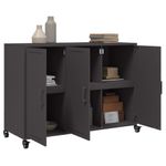 Casa si Gradina - Mobilier - Comode si corpuri - Comode - Dulap, negru, 100,5x39x72 cm, otel laminat la rece - Infinity.ro