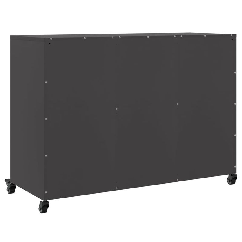 Casa si Gradina - Mobilier - Comode si corpuri - Comode - Dulap, negru, 100,5x39x72 cm, otel laminat la rece - Infinity.ro