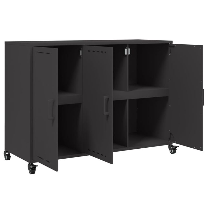 Casa si Gradina - Mobilier - Comode si corpuri - Comode - Dulap, negru, 100,5x39x72 cm, otel laminat la rece - Infinity.ro