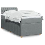 Casa si Gradina - Mobilier - Paturi si accesorii - Paturi - Pat box spring cu saltea, gri deschis, 90x190 cm, textil - Infinity.ro