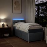 Casa si Gradina - Mobilier - Paturi si accesorii - Paturi - Pat box spring cu saltea, gri deschis, 90x190 cm, textil - Infinity.ro