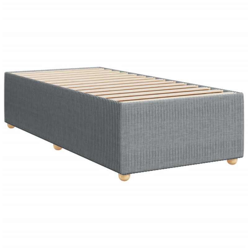 Casa si Gradina - Mobilier - Paturi si accesorii - Paturi - Pat box spring cu saltea, gri deschis, 90x190 cm, textil - Infinity.ro