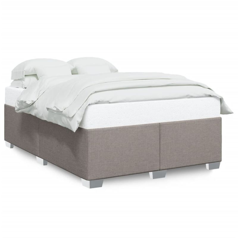 Casa si Gradina - Mobilier - Paturi si accesorii - Paturi - Cadru de pat fara saltea, gri taupe, 140x190 cm, textil - Infinity.ro
