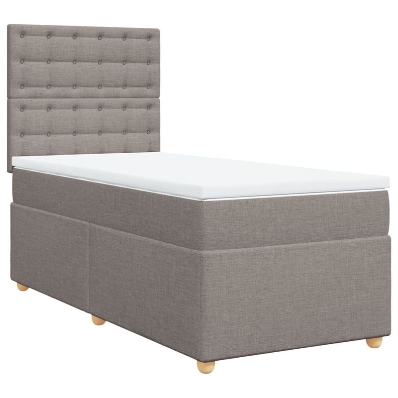 Casa si Gradina - Mobilier - Paturi si accesorii - Paturi - Pat box spring cu saltea, gri taupe, 80x200 cm, textil - Infinity.ro