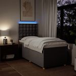 Casa si Gradina - Mobilier - Paturi si accesorii - Paturi - Pat box spring cu saltea, gri taupe, 80x200 cm, textil - Infinity.ro