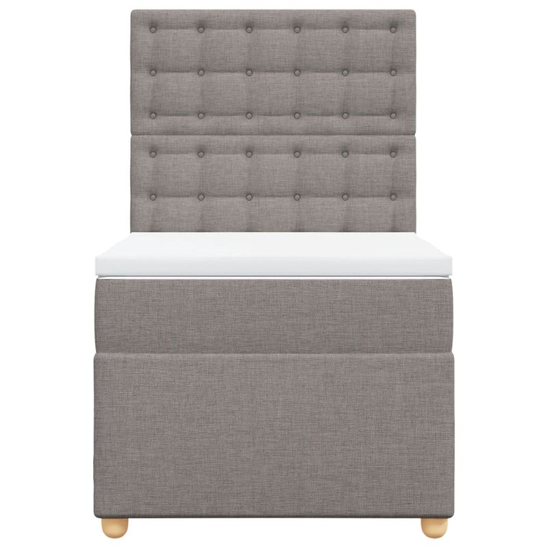 Casa si Gradina - Mobilier - Paturi si accesorii - Paturi - Pat box spring cu saltea, gri taupe, 80x200 cm, textil - Infinity.ro