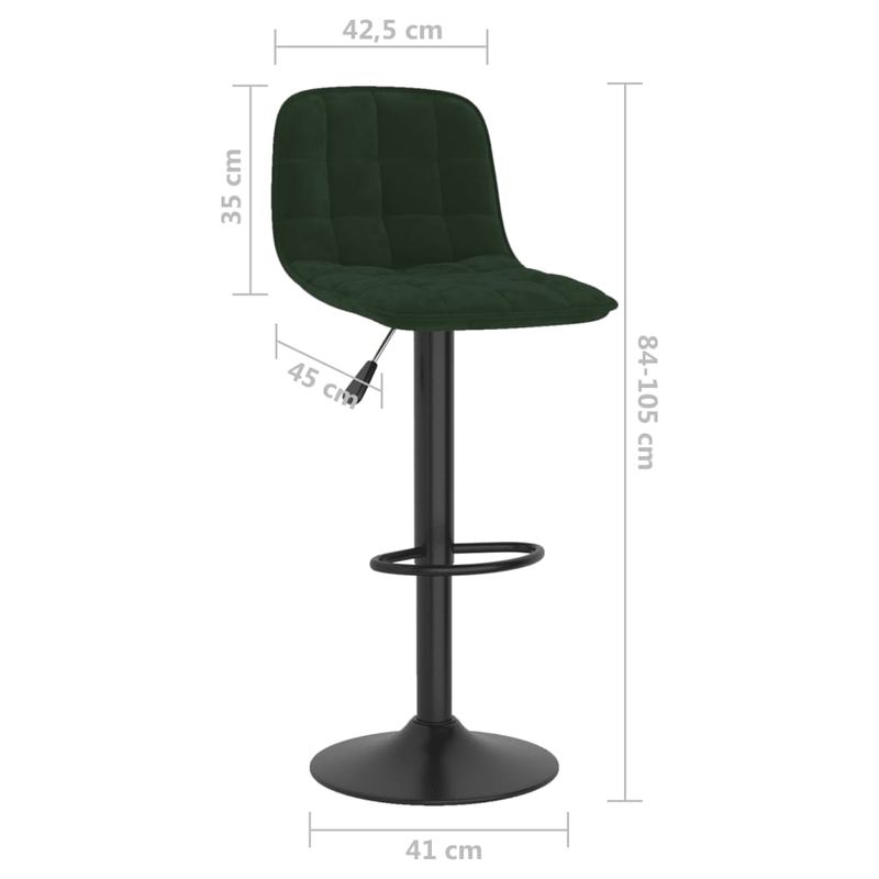 Casa si Gradina - Mobilier - Scaune si fotolii - Scaune - Scaune de bar, 2 buc., verde inchis, catifea - Infinity.ro