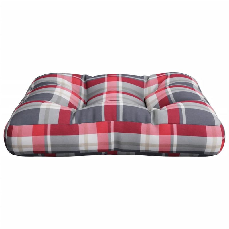Casa si Gradina - Gradina si terasa - Mobilier exterior - Perne decorative exterior - Perna de paleti, rosu carouri, 50x50x12 cm, material textil - Infinity.ro