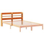Casa si Gradina - Mobilier - Paturi si accesorii - Accesorii paturi - Tablie de pat cu rafturi, maro ceruit, 140 cm, lemn masiv pin, mărime 150x16x82 cm - Infinity.ro