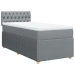 Casa si Gradina - Mobilier - Paturi si accesorii - Paturi - Pat box spring cu saltea, gri deschis, 90x190 cm, textil - Infinity.ro