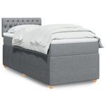 Casa si Gradina - Mobilier - Paturi si accesorii - Paturi - Pat box spring cu saltea, gri deschis, 90x190 cm, textil - Infinity.ro