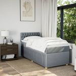 Casa si Gradina - Mobilier - Paturi si accesorii - Paturi - Pat box spring cu saltea, gri deschis, 90x190 cm, textil - Infinity.ro