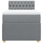 Casa si Gradina - Mobilier - Paturi si accesorii - Paturi - Pat box spring cu saltea, gri deschis, 90x190 cm, textil - Infinity.ro