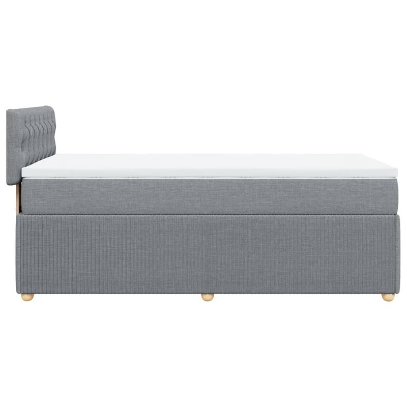 Casa si Gradina - Mobilier - Paturi si accesorii - Paturi - Pat box spring cu saltea, gri deschis, 90x190 cm, textil - Infinity.ro