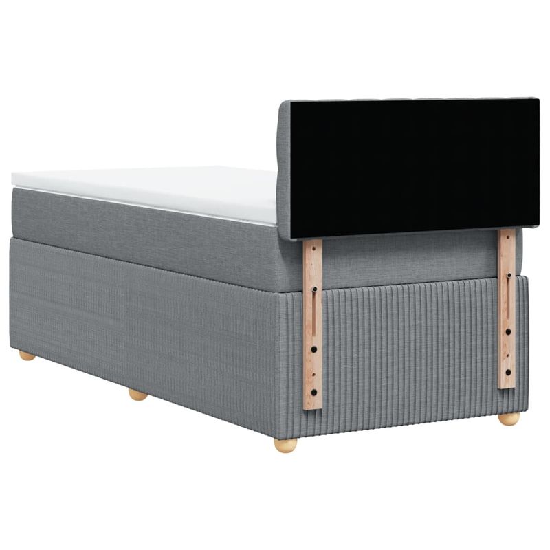 Casa si Gradina - Mobilier - Paturi si accesorii - Paturi - Pat box spring cu saltea, gri deschis, 90x190 cm, textil - Infinity.ro