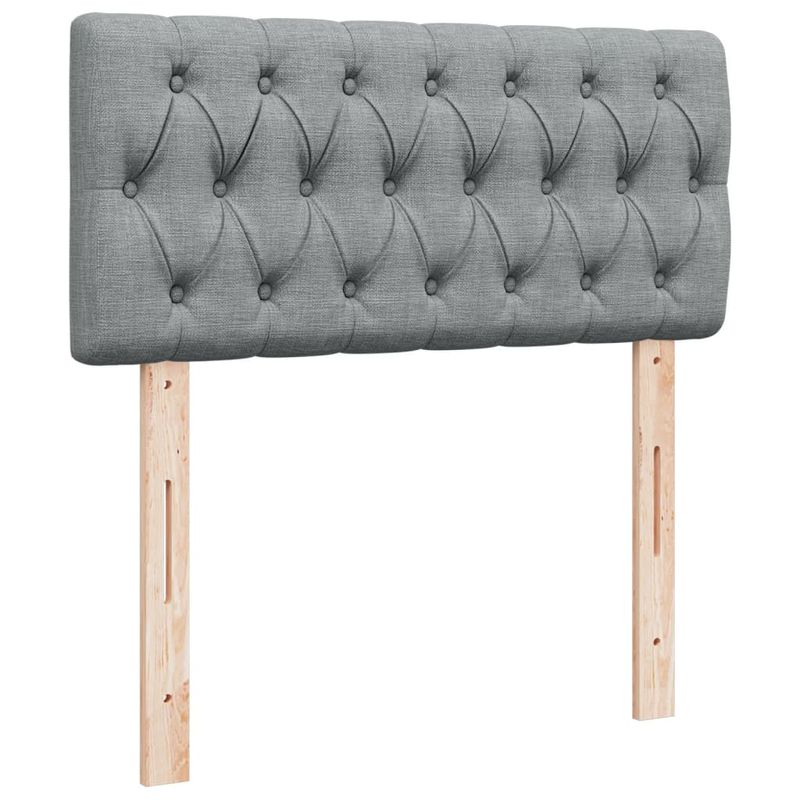 Casa si Gradina - Mobilier - Paturi si accesorii - Paturi - Pat box spring cu saltea, gri deschis, 90x190 cm, textil - Infinity.ro