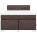 Casa si Gradina - Mobilier - Paturi si accesorii - Paturi - Pat box spring cu saltea, maro inchis, 140x200 cm, textil - Infinity.ro