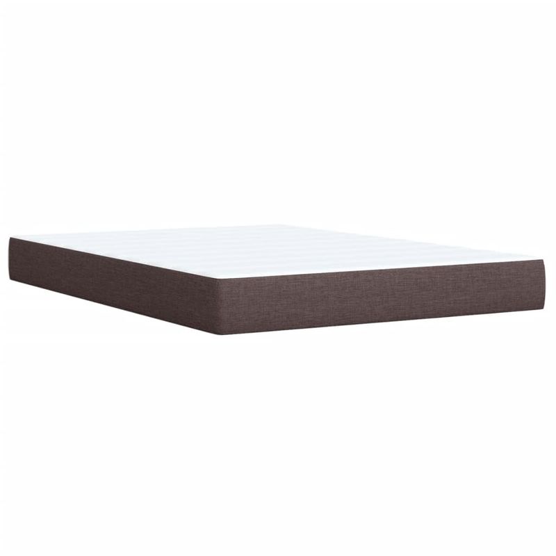 Casa si Gradina - Mobilier - Paturi si accesorii - Paturi - Pat box spring cu saltea, maro inchis, 140x200 cm, textil - Infinity.ro