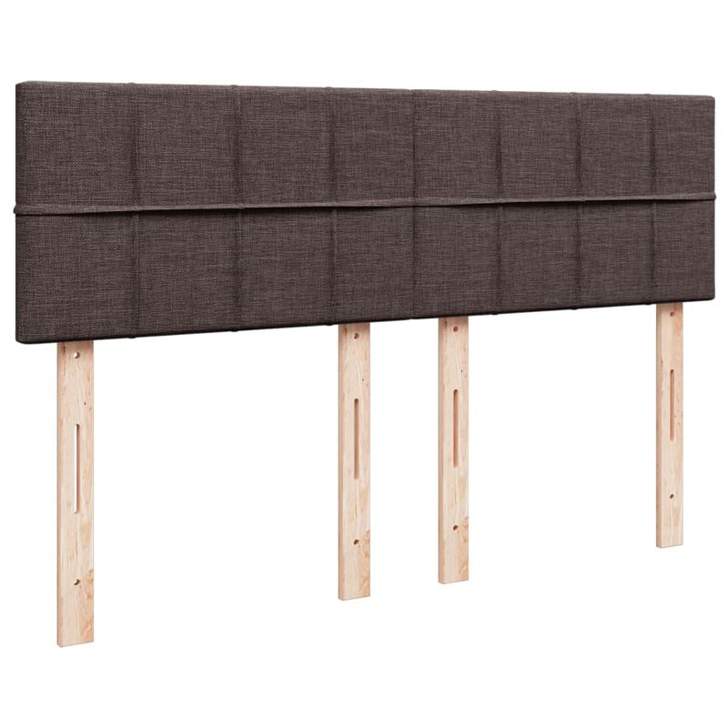 Casa si Gradina - Mobilier - Paturi si accesorii - Paturi - Pat box spring cu saltea, maro inchis, 140x200 cm, textil - Infinity.ro