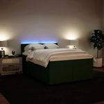 Casa si Gradina - Mobilier - Paturi si accesorii - Paturi - Pat box spring cu saltea, verde inchis, 160x200 cm, catifea - Infinity.ro