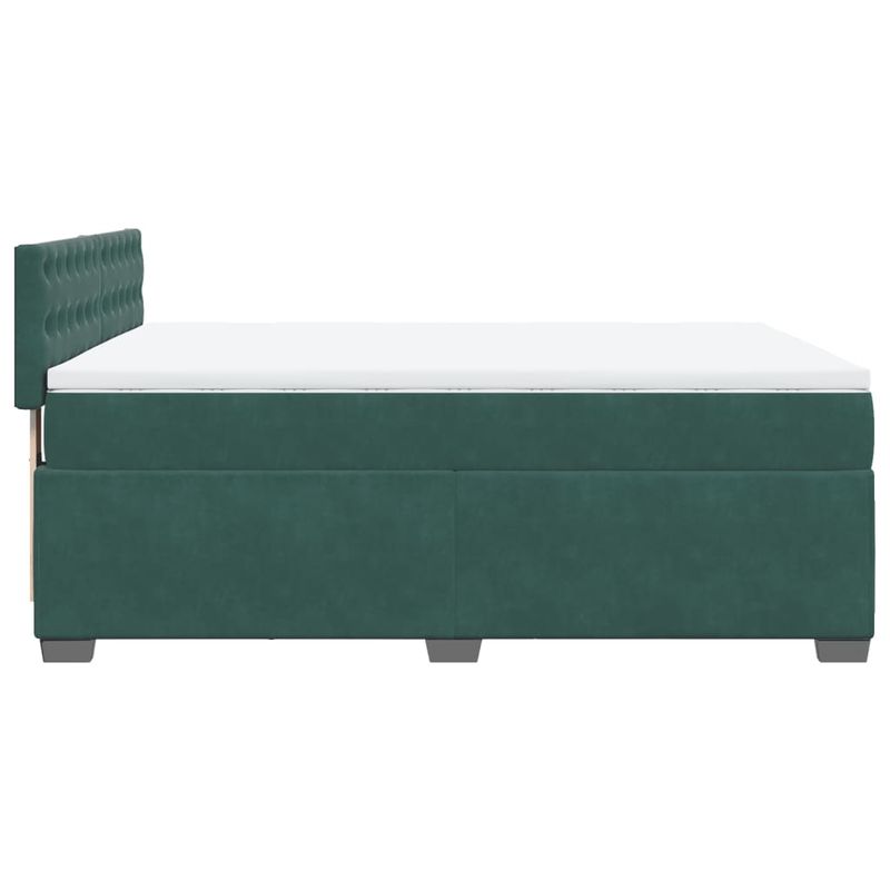 Casa si Gradina - Mobilier - Paturi si accesorii - Paturi - Pat box spring cu saltea, verde inchis, 160x200 cm, catifea - Infinity.ro