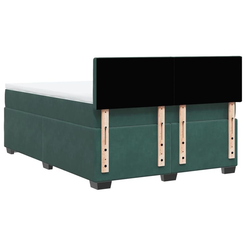 Casa si Gradina - Mobilier - Paturi si accesorii - Paturi - Pat box spring cu saltea, verde inchis, 160x200 cm, catifea - Infinity.ro