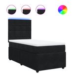 Casa si Gradina - Mobilier - Paturi si accesorii - Paturi - Pat box spring cu saltea, negru, 100x200 cm, catifea - Infinity.ro