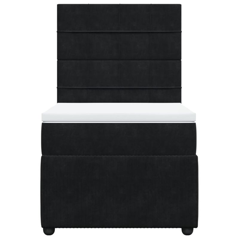 Casa si Gradina - Mobilier - Paturi si accesorii - Paturi - Pat box spring cu saltea, negru, 100x200 cm, catifea - Infinity.ro