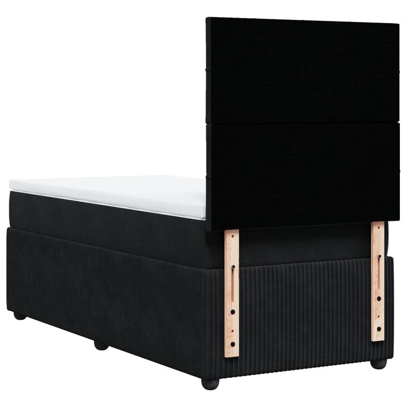Casa si Gradina - Mobilier - Paturi si accesorii - Paturi - Pat box spring cu saltea, negru, 100x200 cm, catifea - Infinity.ro