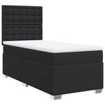 Casa si Gradina - Mobilier - Paturi si accesorii - Paturi - Pat cu arcuri cu saltea, negru, de o persoana, piele ecologica - Infinity.ro