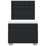 Casa si Gradina - Mobilier - Paturi si accesorii - Paturi - Pat cu arcuri cu saltea, negru, de o persoana, piele ecologica - Infinity.ro