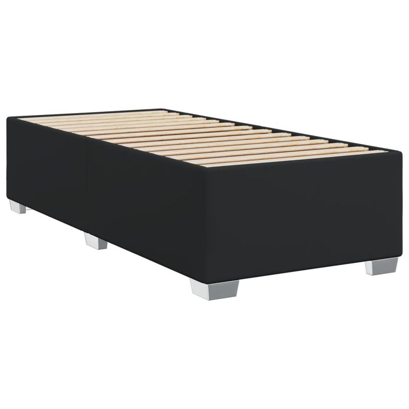 Casa si Gradina - Mobilier - Paturi si accesorii - Paturi - Pat cu arcuri cu saltea, negru, de o persoana, piele ecologica - Infinity.ro