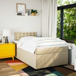 Casa si Gradina - Mobilier - Paturi si accesorii - Paturi - Pat continental cu saltea, crem, 120x190 cm, textil - Infinity.ro