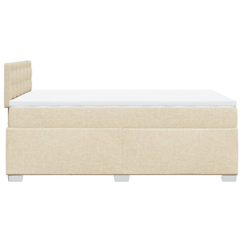 Casa si Gradina - Mobilier - Paturi si accesorii - Paturi - Pat continental cu saltea, crem, 120x190 cm, textil - Infinity.ro