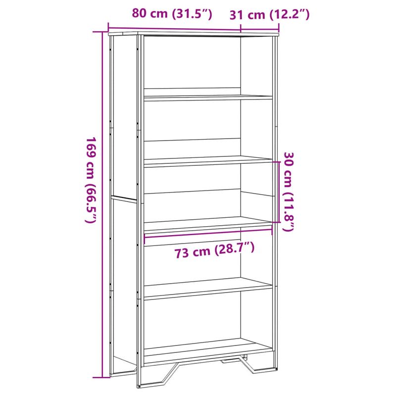 Casa si Gradina - Mobilier - Biblioteci si rafturi - Biblioteci - Biblioteca, stejar fumuriu, 80x31x169 cm, lemn prelucrat - Infinity.ro