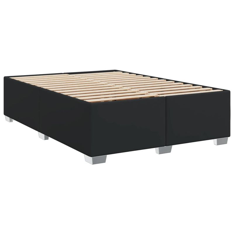 Casa si Gradina - Mobilier - Paturi si accesorii - Paturi - Pat box spring cu saltea, negru, 140x190 cm, piele ecologica - Infinity.ro