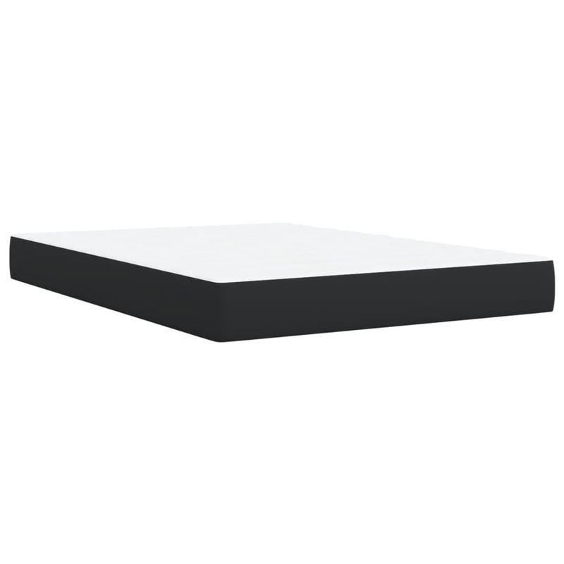 Casa si Gradina - Mobilier - Paturi si accesorii - Paturi - Pat box spring cu saltea, negru, 140x190 cm, piele ecologica - Infinity.ro