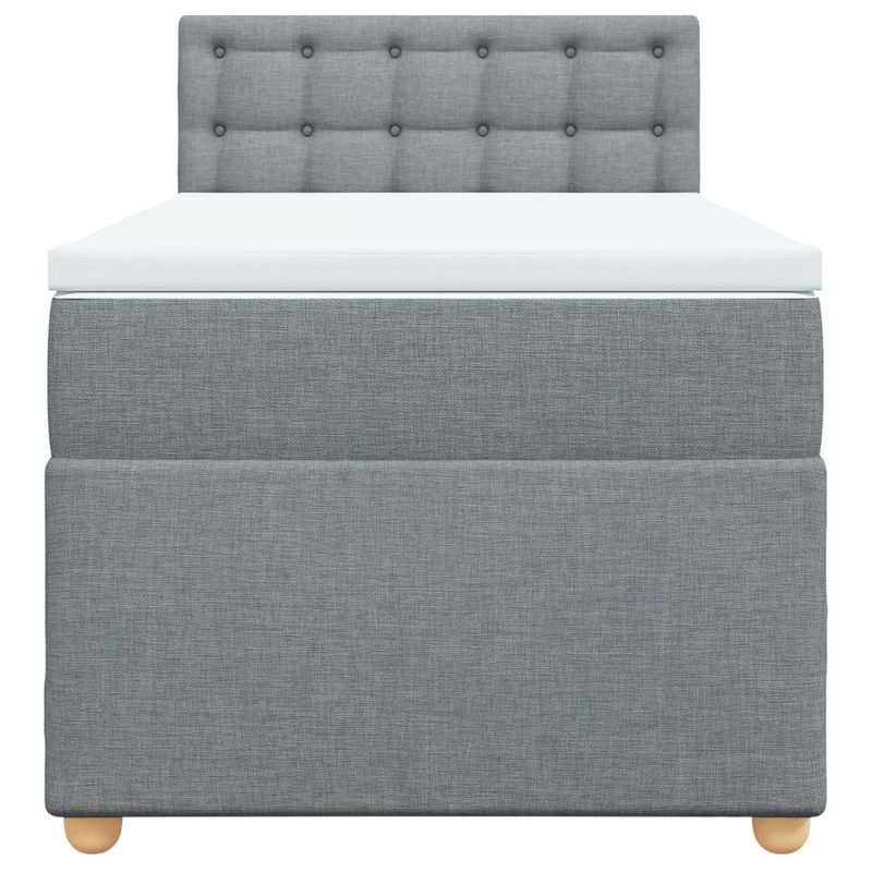 Casa si Gradina - Mobilier - Paturi si accesorii - Paturi - Pat box spring cu saltea, gri deschis, 100x200 cm, textil - Infinity.ro