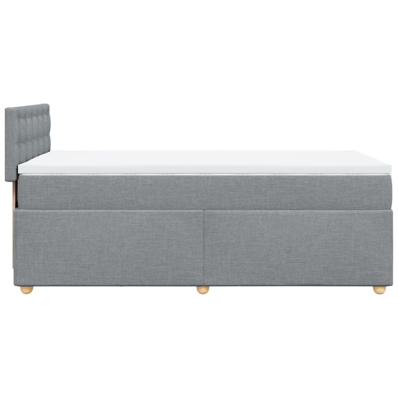 Casa si Gradina - Mobilier - Paturi si accesorii - Paturi - Pat box spring cu saltea, gri deschis, 100x200 cm, textil - Infinity.ro