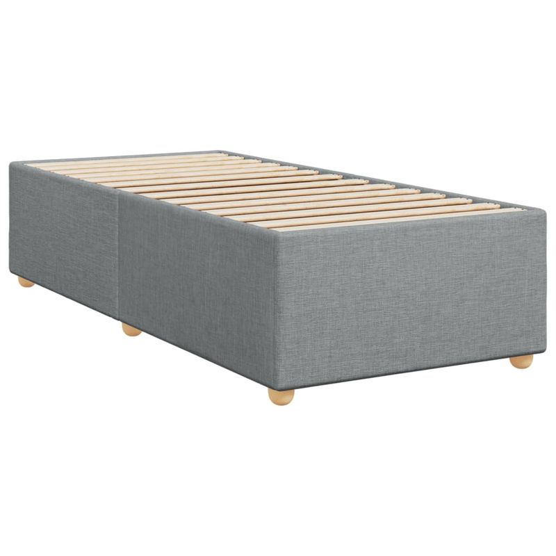 Casa si Gradina - Mobilier - Paturi si accesorii - Paturi - Pat box spring cu saltea, gri deschis, 100x200 cm, textil - Infinity.ro