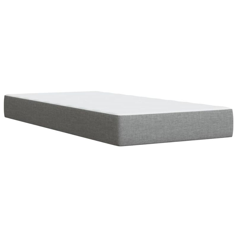 Casa si Gradina - Mobilier - Paturi si accesorii - Paturi - Pat box spring cu saltea, gri deschis, 100x200 cm, textil - Infinity.ro
