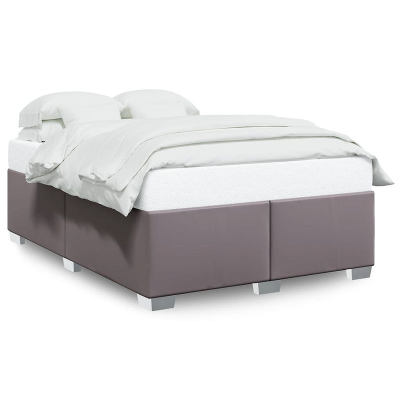Casa si Gradina - Mobilier - Paturi si accesorii - Paturi - Cadru de pat, gri, 160x200 cm, piele ecologica - Infinity.ro