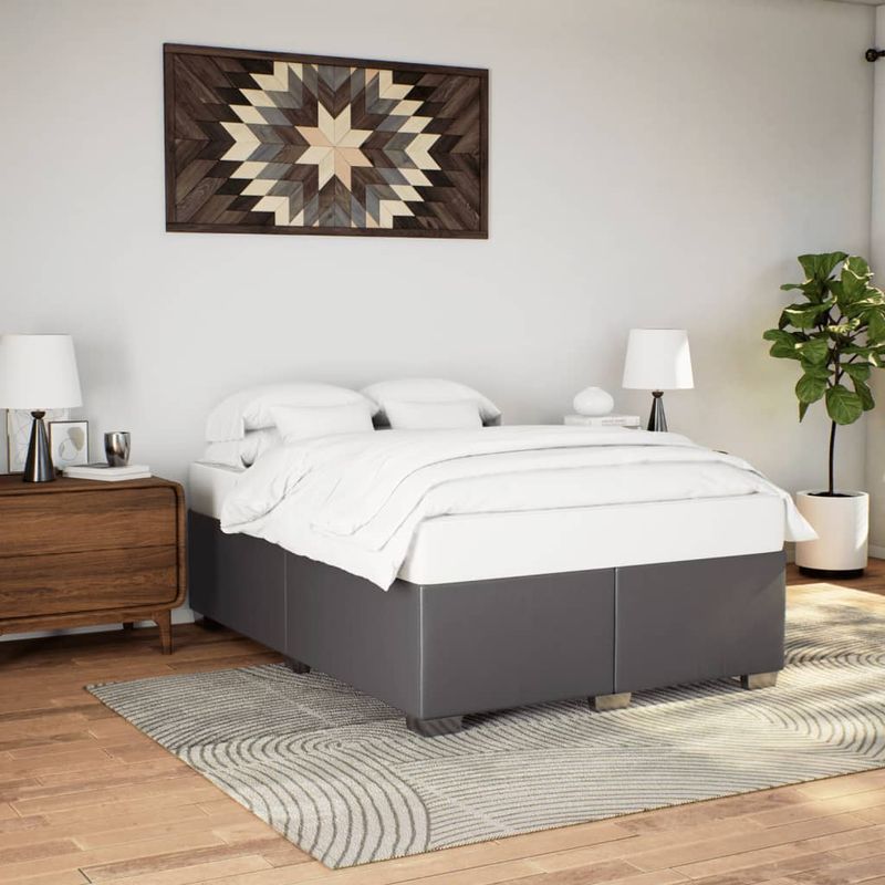 Casa si Gradina - Mobilier - Paturi si accesorii - Paturi - Cadru de pat, gri, 160x200 cm, piele ecologica - Infinity.ro