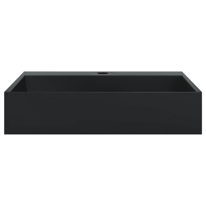 Casa si Gradina - Sanitare - Lavoar baie si accesorii - Lavoare si piedestale - Chiuveta negru 50x38x11 cm, conglomerat turnat mineral/marmura - Infinity.ro