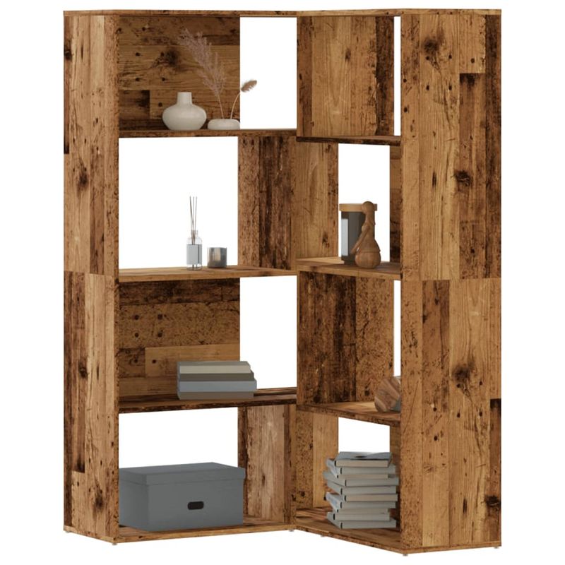 Casa si Gradina - Mobilier - Biblioteci si rafturi - Biblioteci - Biblioteca 4 niveluri lemn vechi 85x85x140 cm lemn prelucrat - Infinity.ro