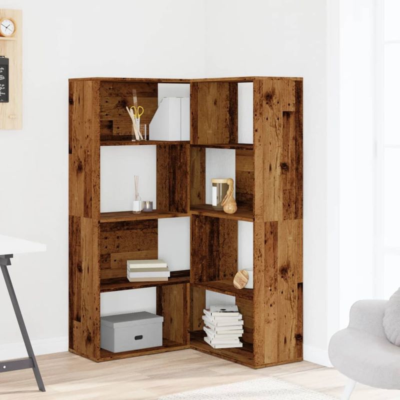 Casa si Gradina - Mobilier - Biblioteci si rafturi - Biblioteci - Biblioteca 4 niveluri lemn vechi 85x85x140 cm lemn prelucrat - Infinity.ro
