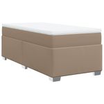 Casa si Gradina - Mobilier - Paturi si accesorii - Paturi - Pat box spring cu saltea, cappuccino, 80x200 cm piele ecologica - Infinity.ro