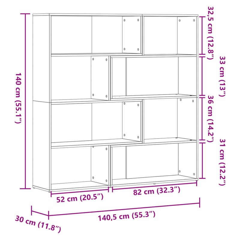 Casa si Gradina - Mobilier - Biblioteci si rafturi - Biblioteci - Biblioteca 4 niveluri lemn vechi 85x85x140 cm lemn prelucrat - Infinity.ro